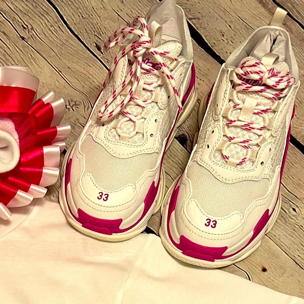 Pink and White Balenciaga kids Shoes